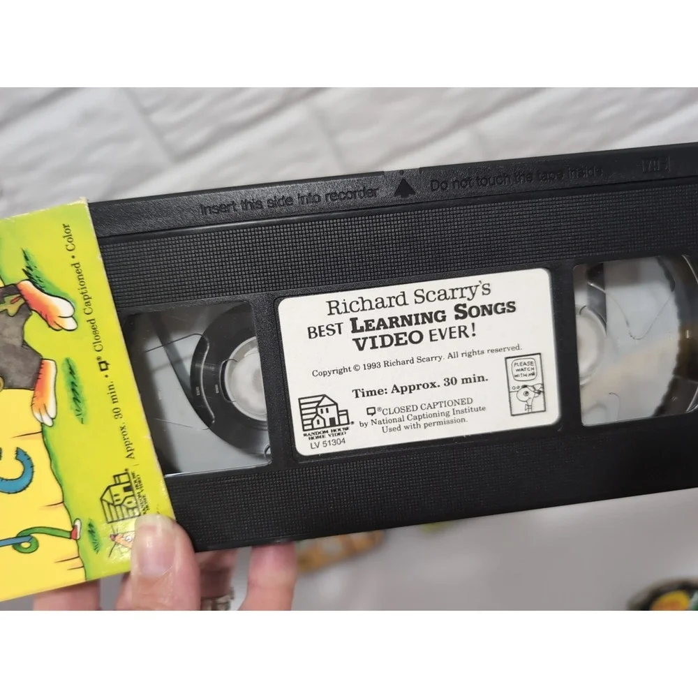 Richard Scarry 3 VHS Lot Best Learning Songs, Best ABC, Best Mother Goose
